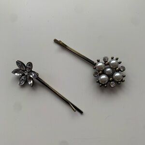 Elegant Pearl and Crystal Hair Pins